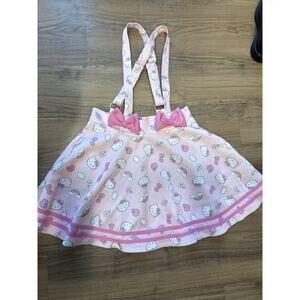 Sanrio Hello Kitty Puffy Bow Suspender Skirt Size MED Pink